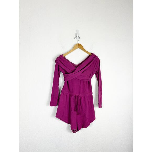 Free People Movement Love Spell One-Piece Small Pink Knit Romper Workout Stretch - Picture 3 of 13